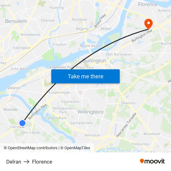 Delran to Florence map