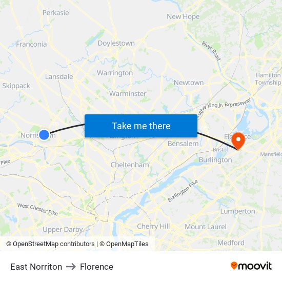 East Norriton to Florence map