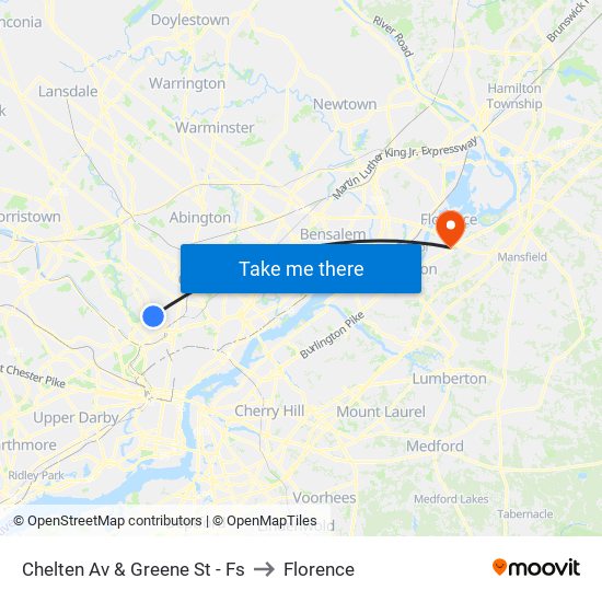 Chelten Av & Greene St - Fs to Florence map