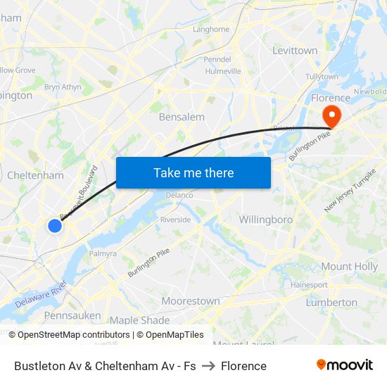 Bustleton Av & Cheltenham Av - Fs to Florence map