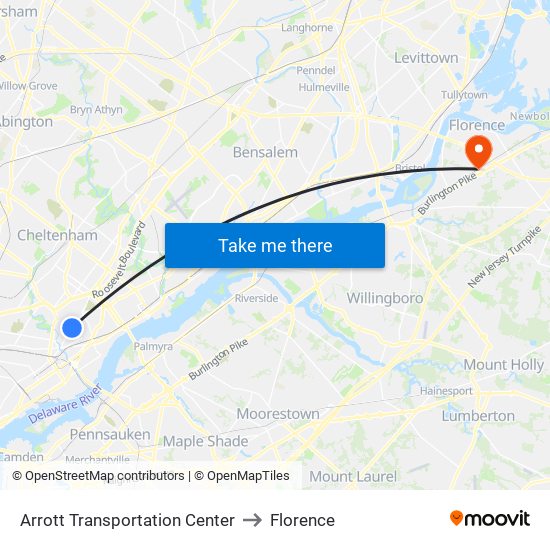 Arrott Transportation Center to Florence map