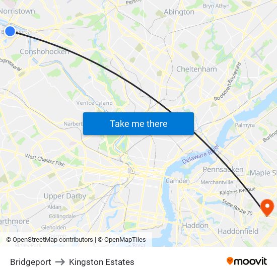 Bridgeport to Kingston Estates map