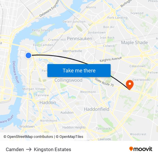 Camden to Kingston Estates map