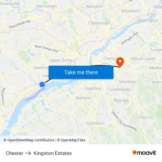 Chester to Kingston Estates map