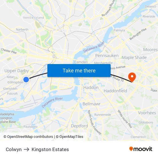 Colwyn to Kingston Estates map