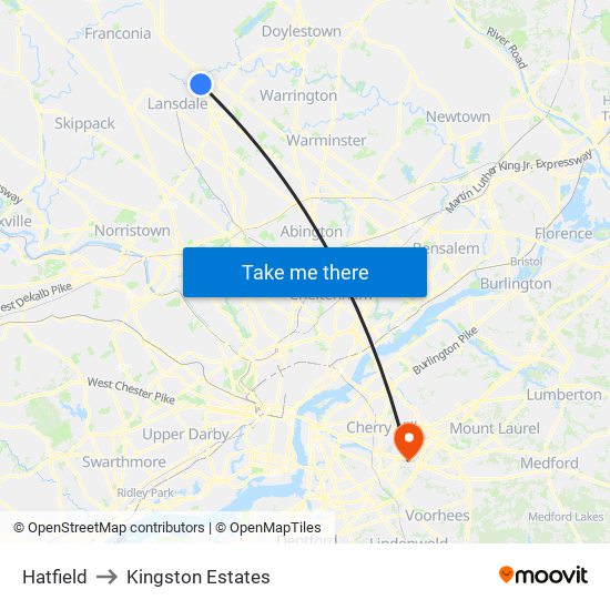 Hatfield to Kingston Estates map