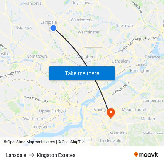 Lansdale to Kingston Estates map