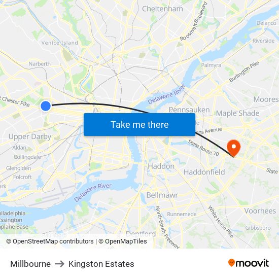 Millbourne to Kingston Estates map