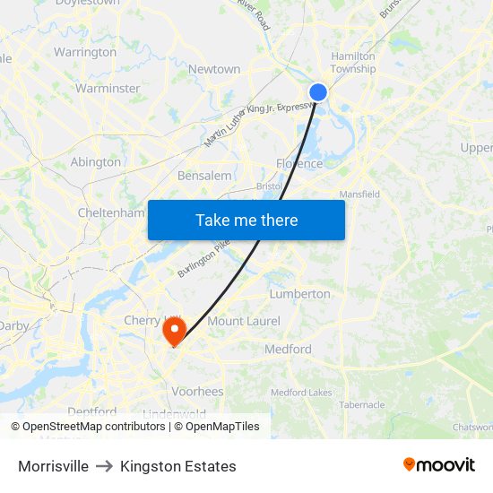 Morrisville to Kingston Estates map