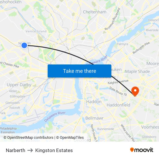 Narberth to Kingston Estates map