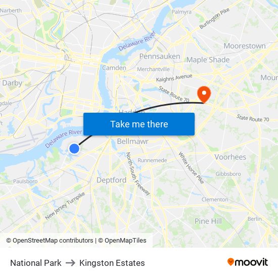 National Park to Kingston Estates map