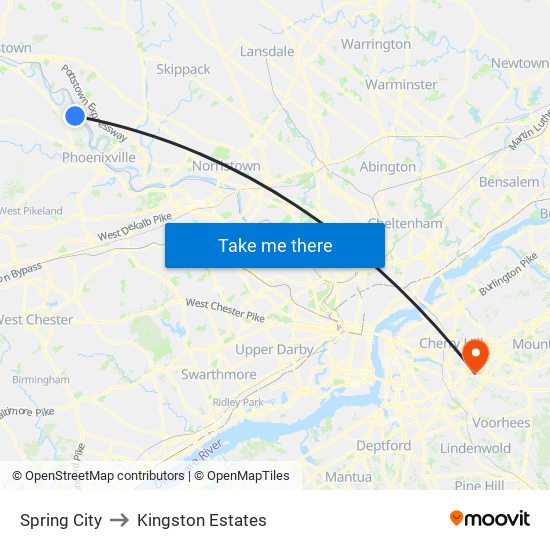 Spring City to Kingston Estates map