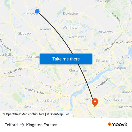 Telford to Kingston Estates map