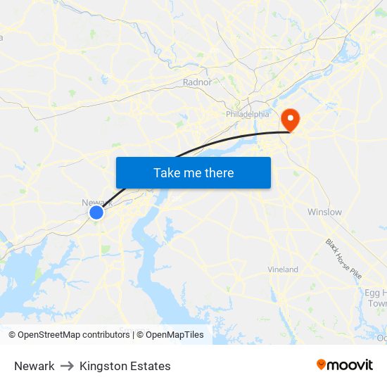 Newark to Kingston Estates map