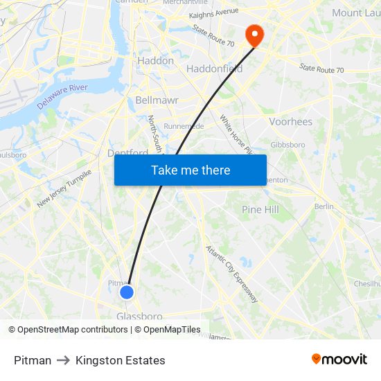 Pitman to Kingston Estates map