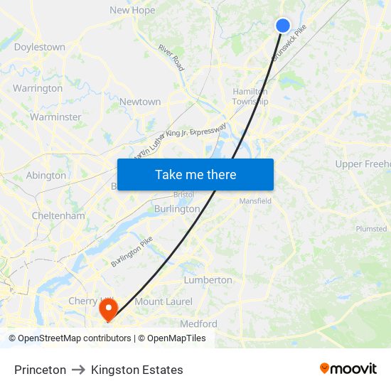 Princeton to Kingston Estates map