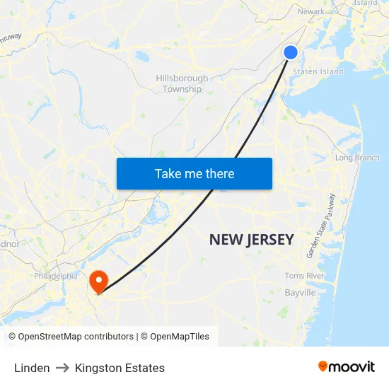 Linden to Kingston Estates map