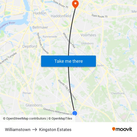 Williamstown to Kingston Estates map