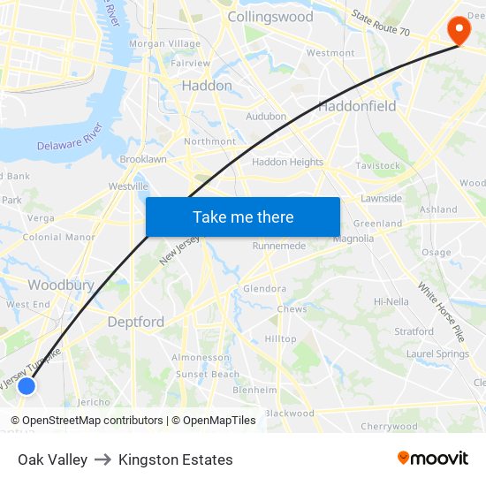 Oak Valley to Kingston Estates map