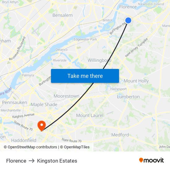 Florence to Kingston Estates map