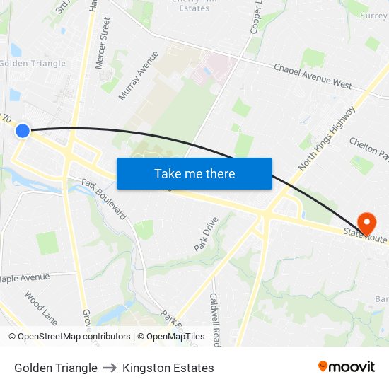 Golden Triangle to Kingston Estates map