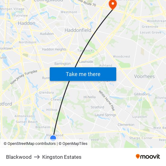 Blackwood to Kingston Estates map