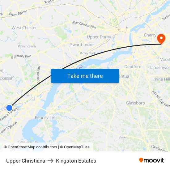 Upper Christiana to Kingston Estates map