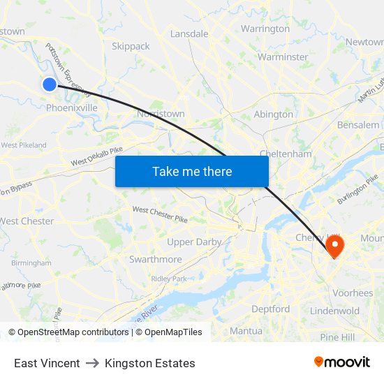 East Vincent to Kingston Estates map