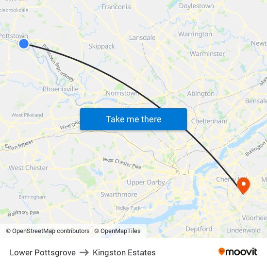 Lower Pottsgrove to Kingston Estates map