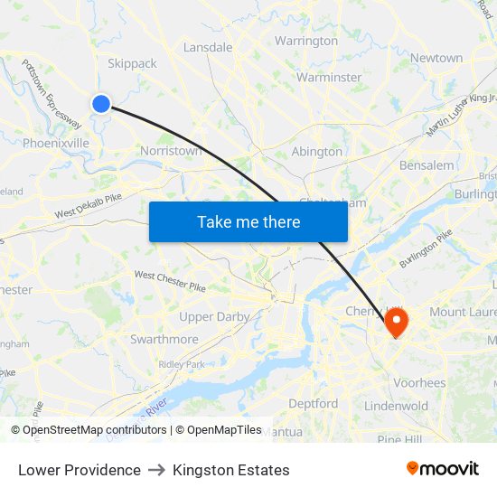 Lower Providence to Kingston Estates map