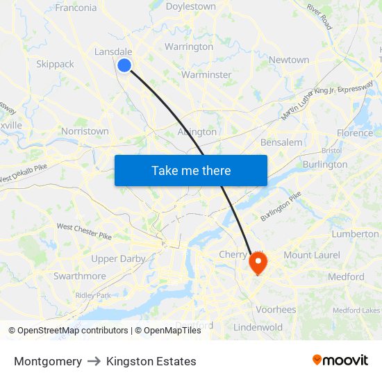 Montgomery to Kingston Estates map