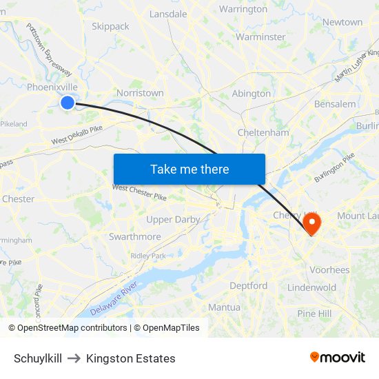 Schuylkill to Kingston Estates map