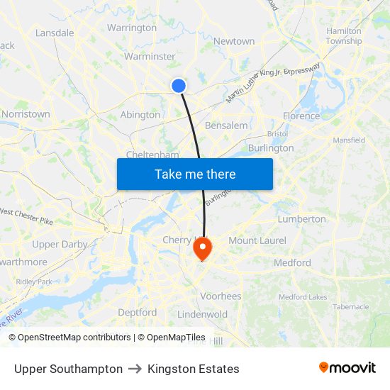 Upper Southampton to Kingston Estates map