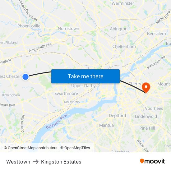 Westtown to Kingston Estates map