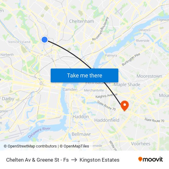 Chelten Av & Greene St - Fs to Kingston Estates map