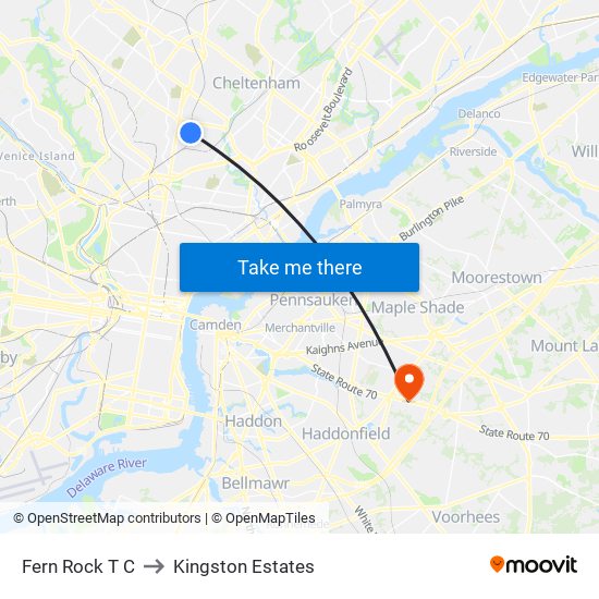 Fern Rock T C to Kingston Estates map