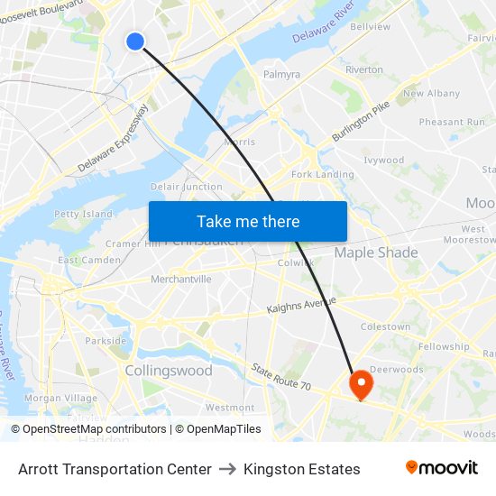 Arrott Transportation Center to Kingston Estates map