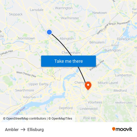 Ambler to Ellisburg map