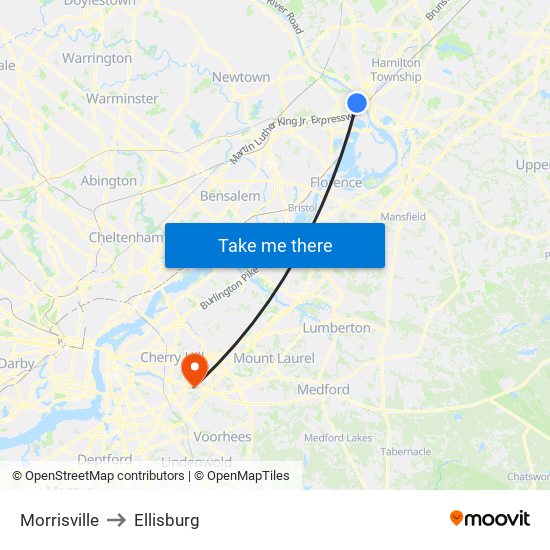 Morrisville to Ellisburg map