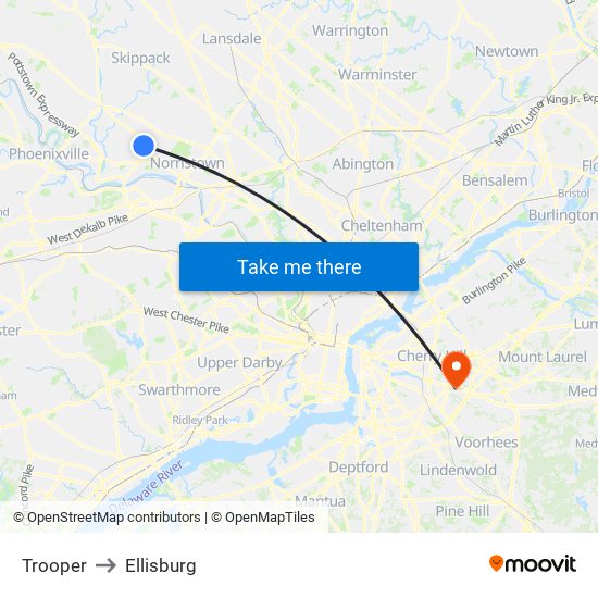 Trooper to Ellisburg map