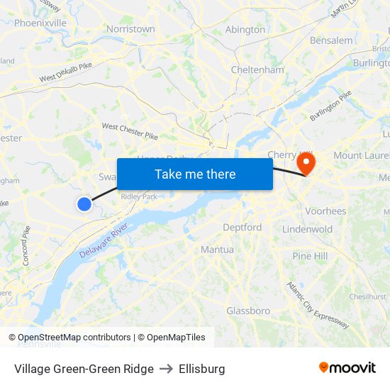 Village Green-Green Ridge to Ellisburg map