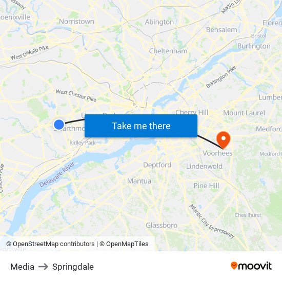 Media to Springdale map