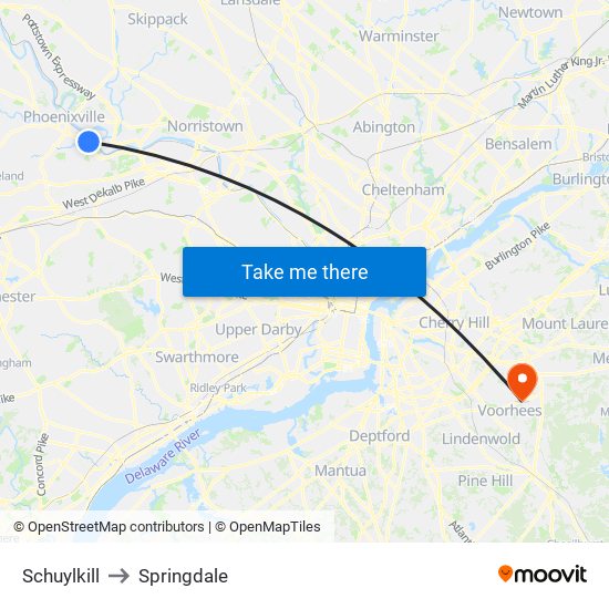 Schuylkill to Springdale map