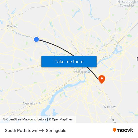 South Pottstown to Springdale map