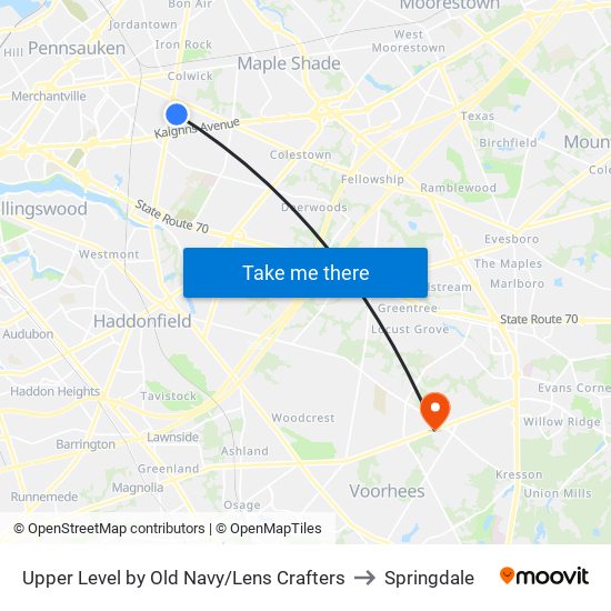 Upper Level by Old Navy/Lens Crafters to Springdale map