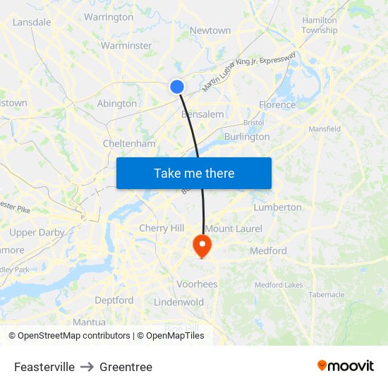 Feasterville to Greentree map