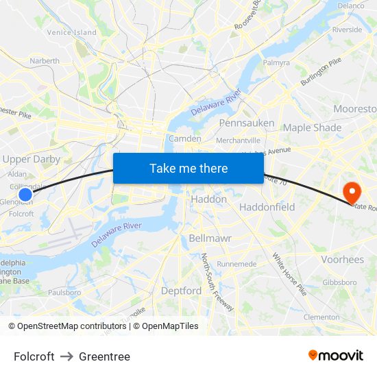 Folcroft to Greentree map