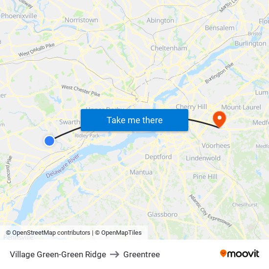 Village Green-Green Ridge to Greentree map