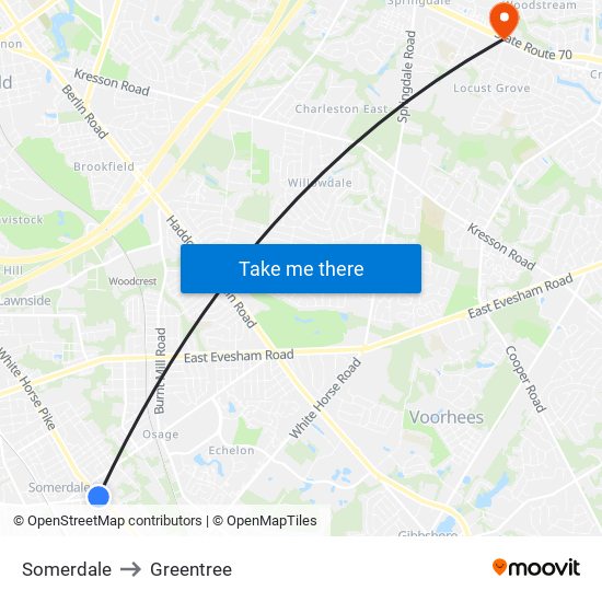 Somerdale to Greentree map