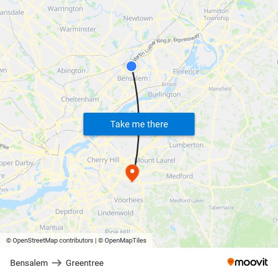 Bensalem to Greentree map